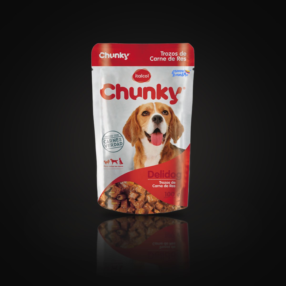 Chunky Delidog Trozos de Carne de Res x 100 g Pouch